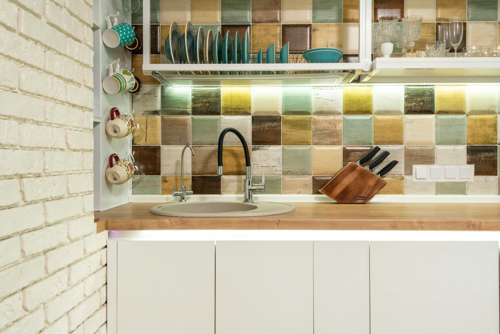 peel-and-stick backsplash
